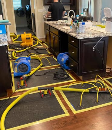 water damage cleanup kitchen